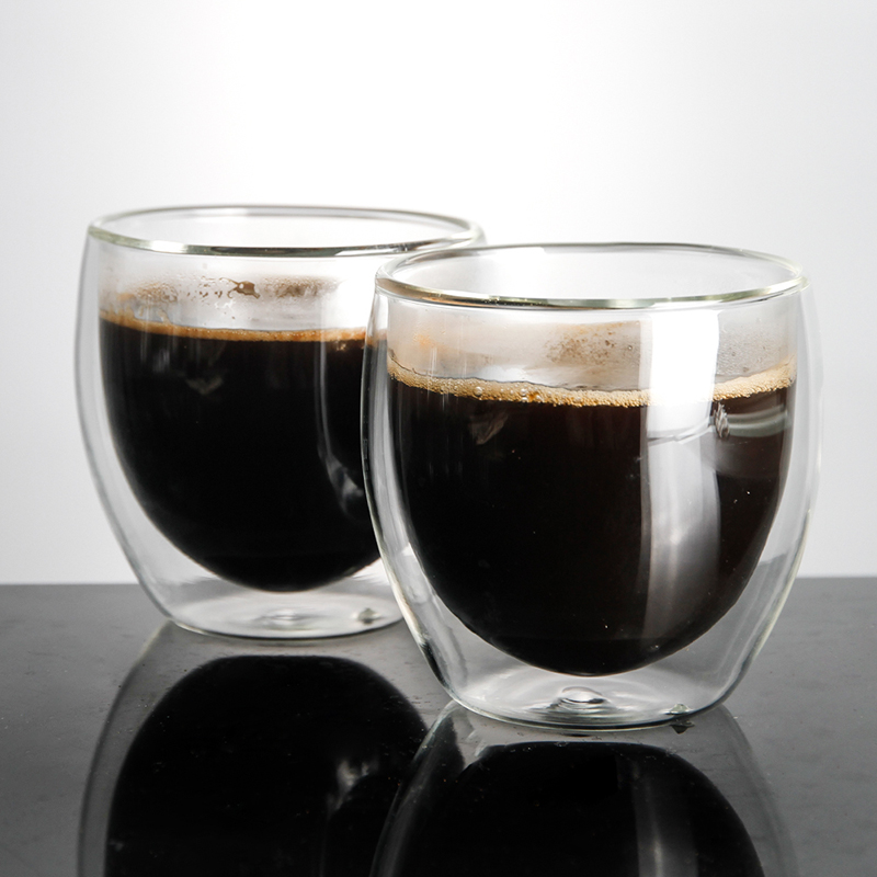 三蔵手作り耐熱ホウケイ酸ガラスクリア二重壁コーヒーガラスカップティーカップコーヒーカップ350 ml