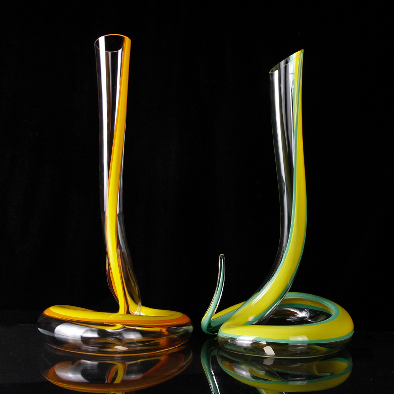三蔵卸売手作りガラス製品メーカーユニークなシングルグラス赤ワインデカンタ/フラゴン1200ミリリットル/ 40オンス900031