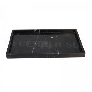 高品質の黒い長方形の大理石のサービングトレイ