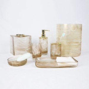 フロストグラスバスルームアクセサリーセット