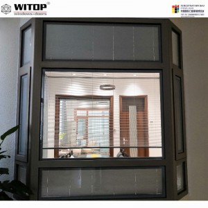 アルミ製の湾と弓の窓