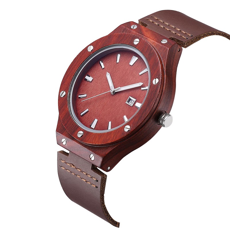 手首の木製の腕時計および最もよい革バレンタインカップルの腕時計