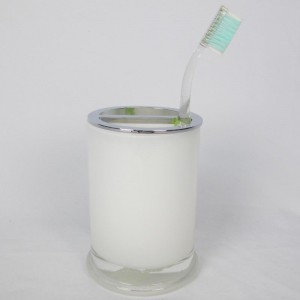 白いガラスのバスルームアクセサリーセット