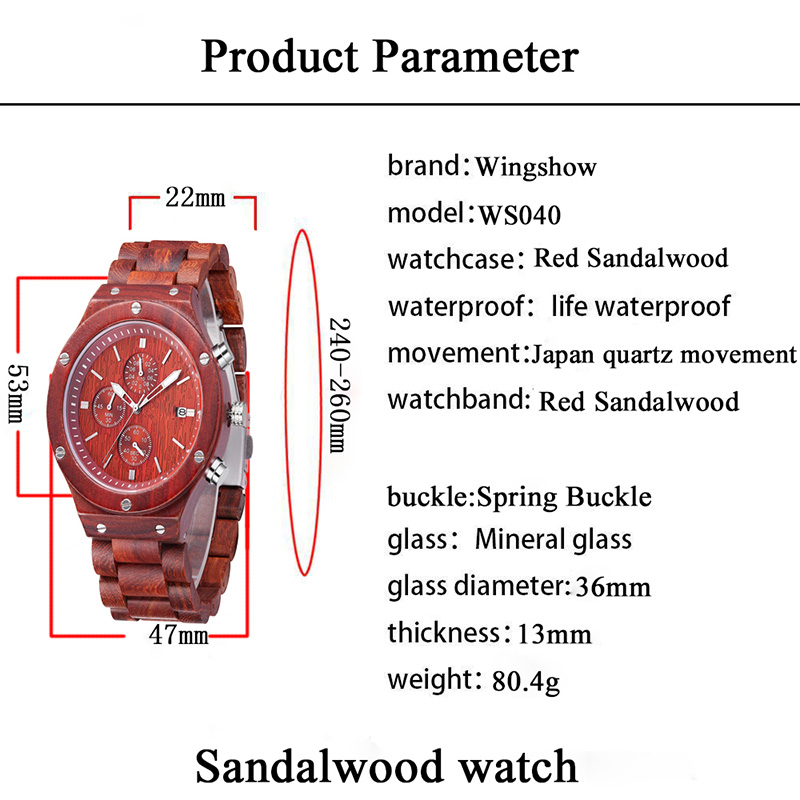 贅沢なレジャー環境に優しい天然木材腕時計