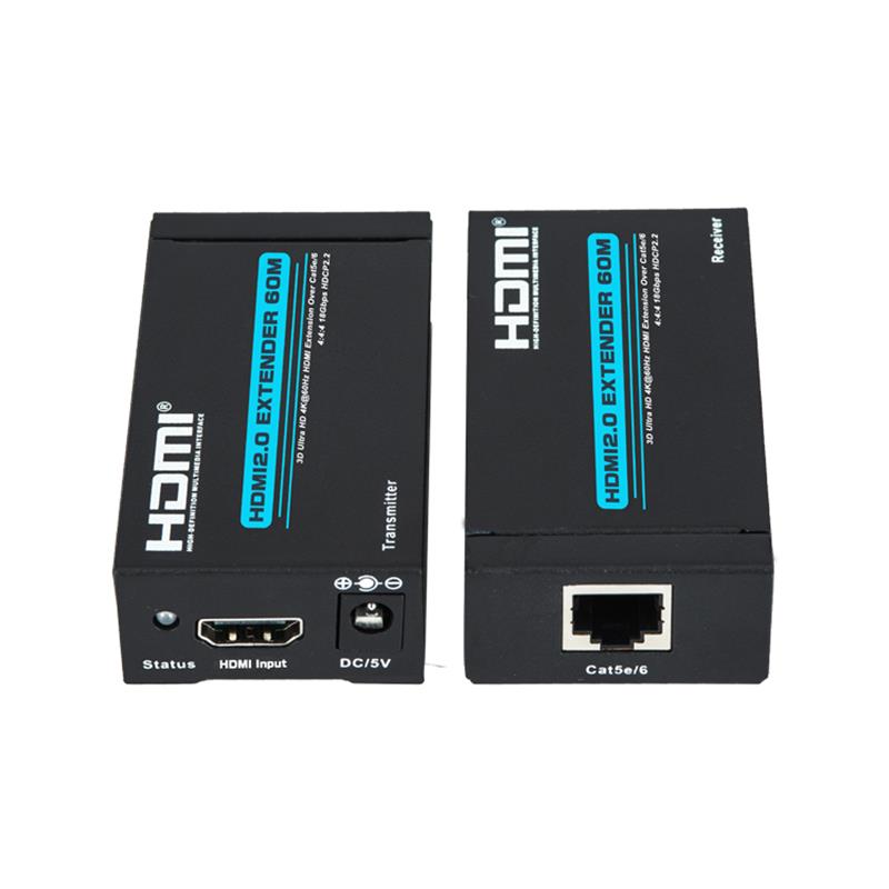 V2.0 HDMIエクステンダー60m over単一cat5e / 6ケーブルサポートUltra HD 4Kx2K @ 60Hz HDCP2.2