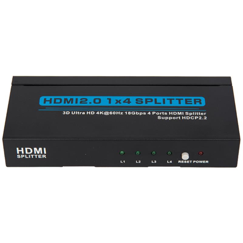 V2.0 HDMI 1x4スプリッターサポート3D Ultra HD 4Kx2K @ 60Hz HDCP2.2