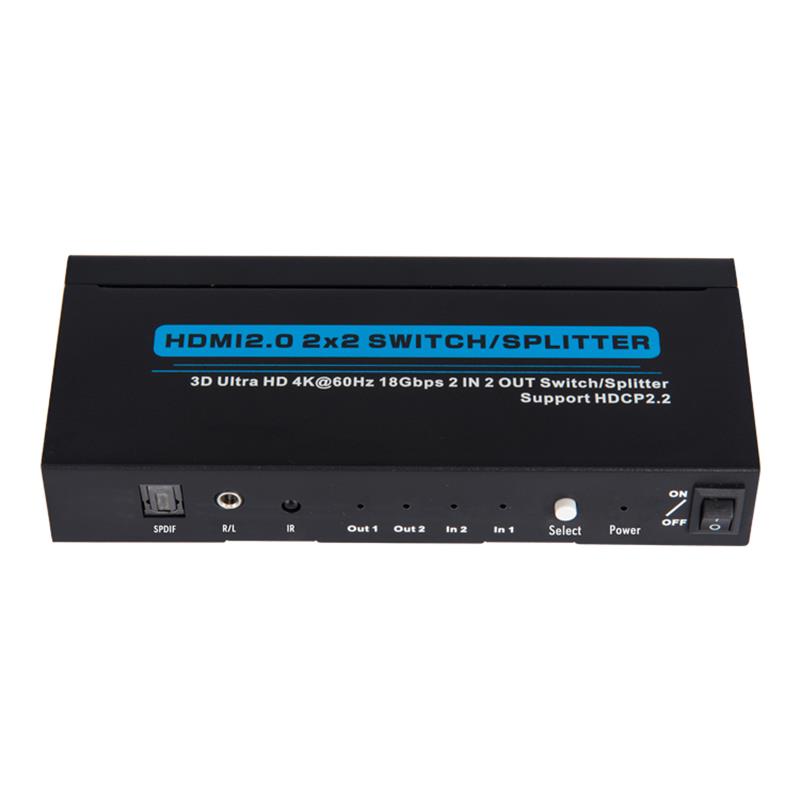 V2.0 HDMI 2x2スイッチ/スプリッターサポート3D Ultra HD 4Kx2K @ 60Hz HDCP2.2