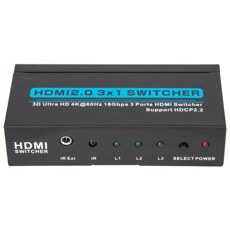 V2.0 HDMI 3x1スイッチャーサポート3D Ultra HD 4Kx2K @ 60Hz HDCP2.2