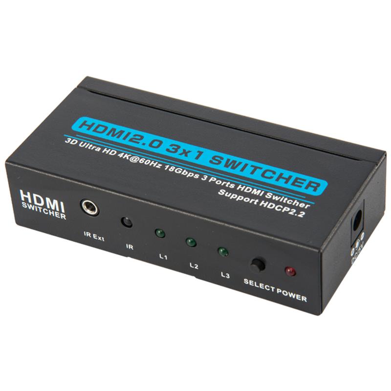 V2.0 HDMI 3x1スイッチャーサポート3D Ultra HD 4Kx2K @ 60Hz HDCP2.2