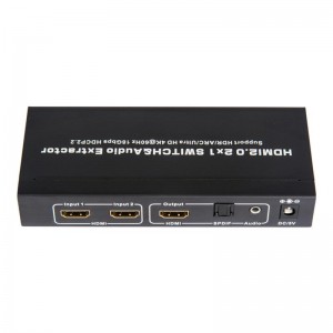 V2.0 HDMI 2x1 Switcher＆Audio ExtractorサポートARC Ultra HD 4Kx2K @ 60Hz HDCP2.2 18Gbps