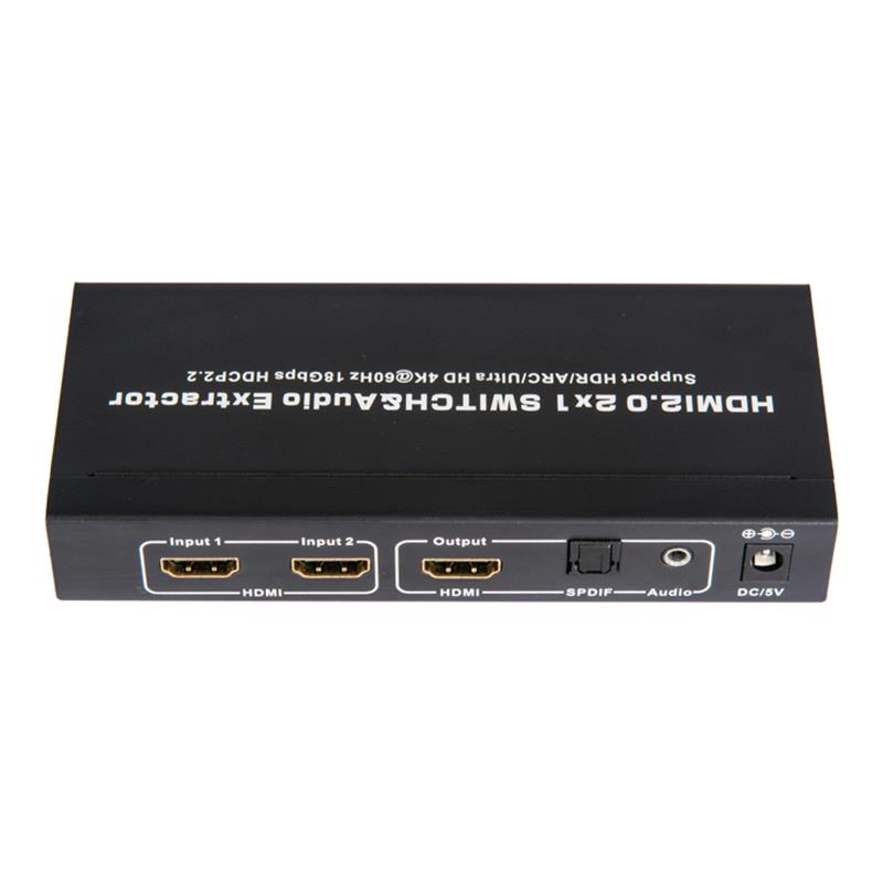 V2.0 HDMI 2x1 Switcher＆Audio ExtractorサポートARC Ultra HD 4Kx2K @ 60Hz HDCP2.2 18Gbps