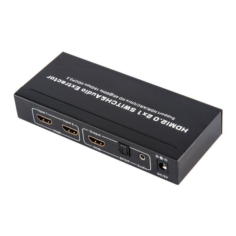V2.0 HDMI 2x1 Switcher＆Audio ExtractorサポートARC Ultra HD 4Kx2K @ 60Hz HDCP2.2 18Gbps