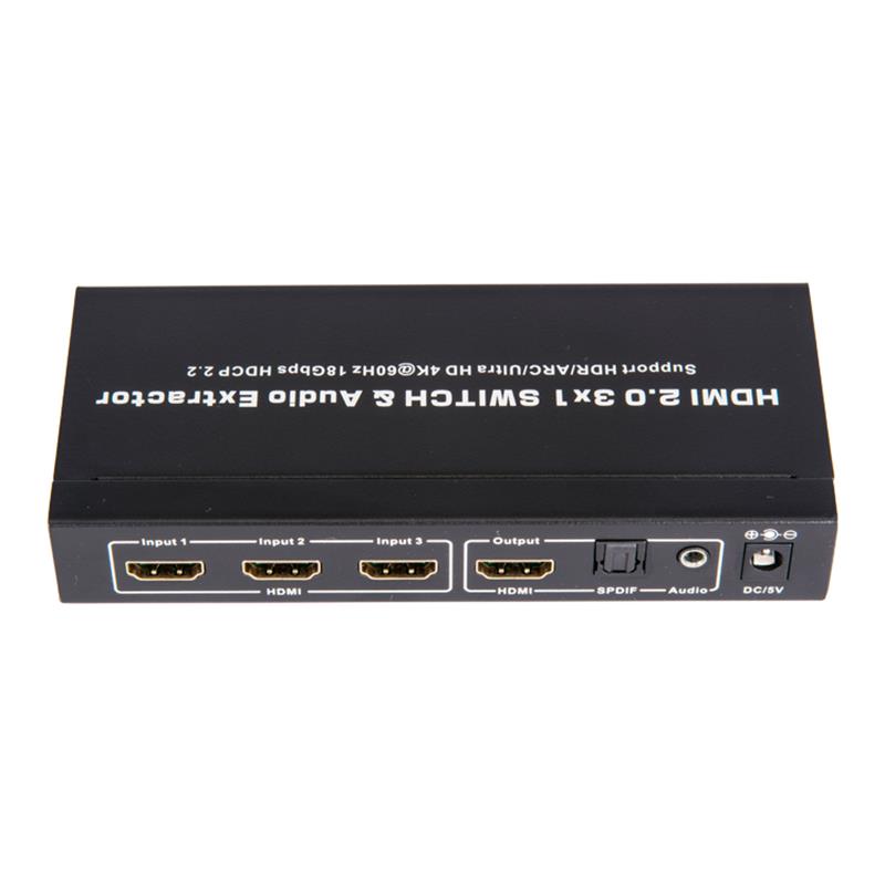 V2.0 HDMI 3x1 Switcher＆Audio ExtractorサポートARC Ultra HD 4Kx2K @ 60Hz HDCP2.2 18Gbps