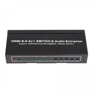 V2.0 HDMI 4x1 Switcher＆Audio ExtractorサポートARC Ultra HD 4Kx2K @ 60Hz HDCP2.2 18Gbps