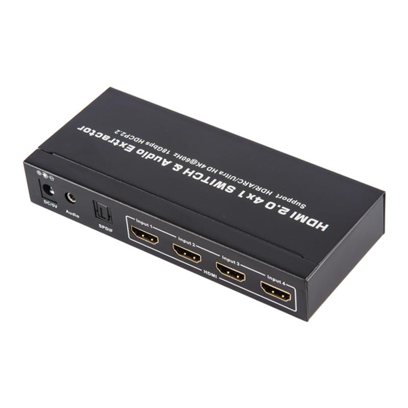 V2.0 HDMI 4x1 Switcher＆Audio ExtractorサポートARC Ultra HD 4Kx2K @ 60Hz HDCP2.2 18Gbps