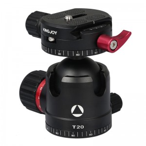パノラマクイックリリースプレート付きKingjoy T20ロープロファイルボールヘッド