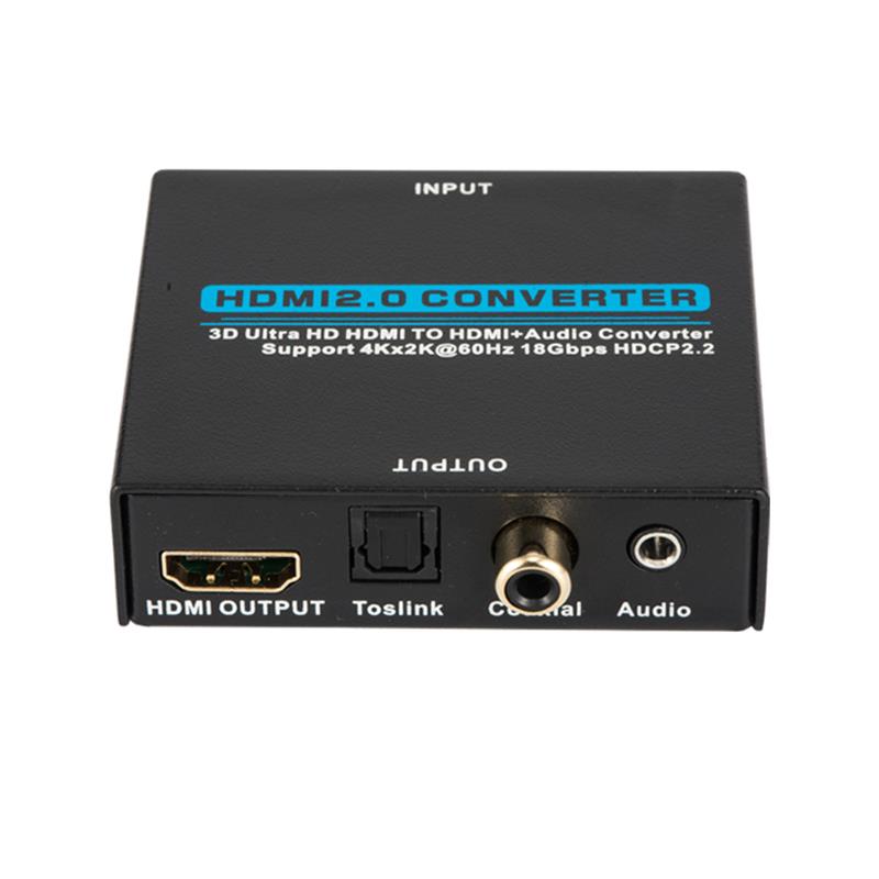 V2.0 HDMI Audio Extractor HDMI to HDMI + Audio converterサポート3D Ultra HD 4Kx2K @ 60Hz HDCP 2.2 18Gbps