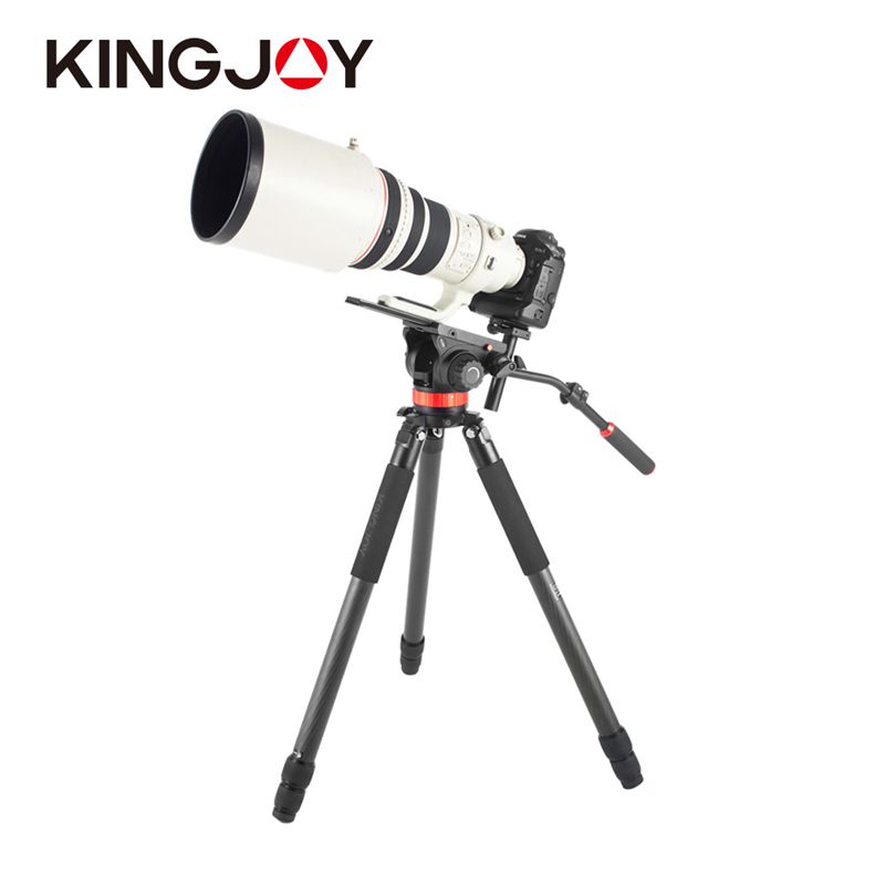 Kingjoyプロフェッショナルフレキシブルカーボンファイバービデオカメラ三脚K4207