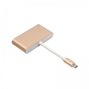 4-in-1 USB Type C-USB 3.0x3 + Type Cハブアダプター