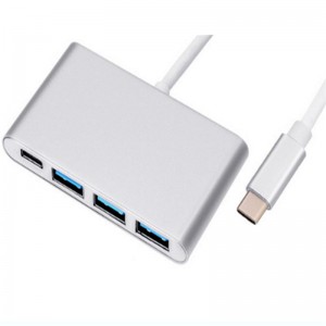 4-in-1 USB Type C-USB 3.0x3 + Type Cハブアダプター