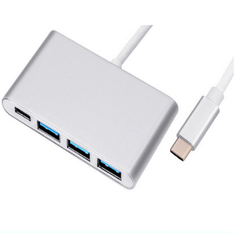 4-in-1 USB Type C-USB 3.0x3 + Type Cハブアダプター