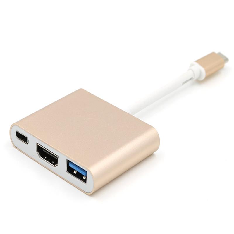 USB Type C TO HDMI + USB 3.0 + Type Cハブアダプター