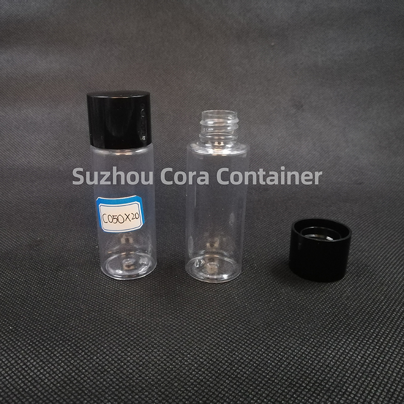 50 mlネックサイズ20 mmのペットプラスチック製のボトルは、キャップをネジで