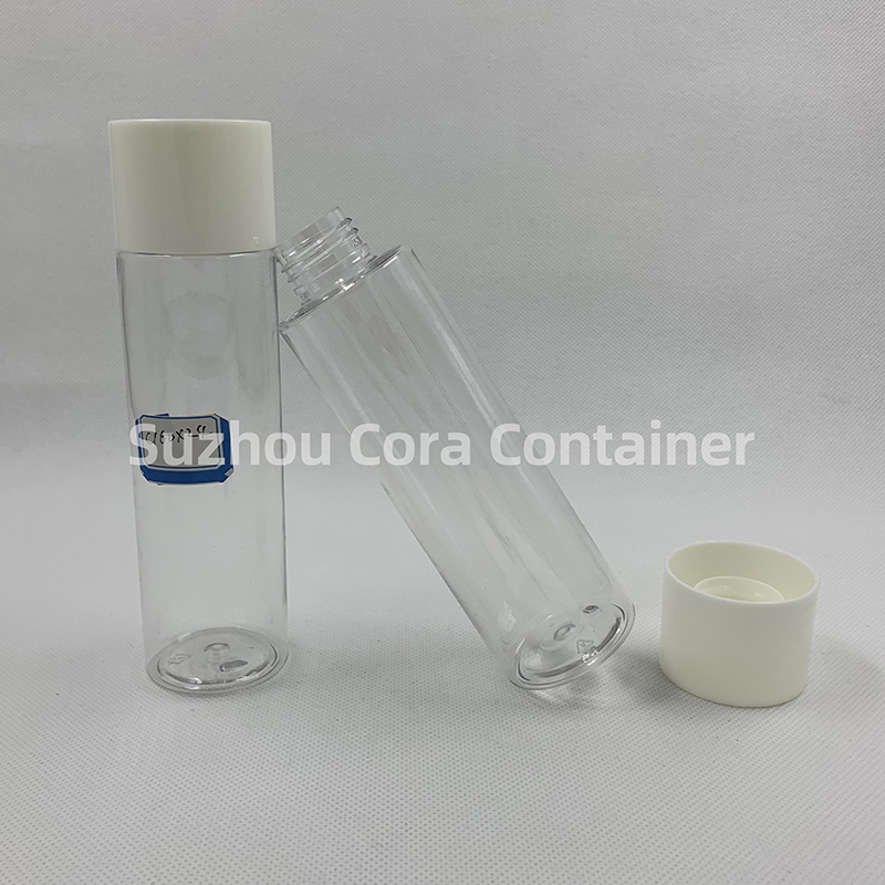 160 mlのネックサイズの24 mmペットプラスチック製のボトルは、キャップをねじって