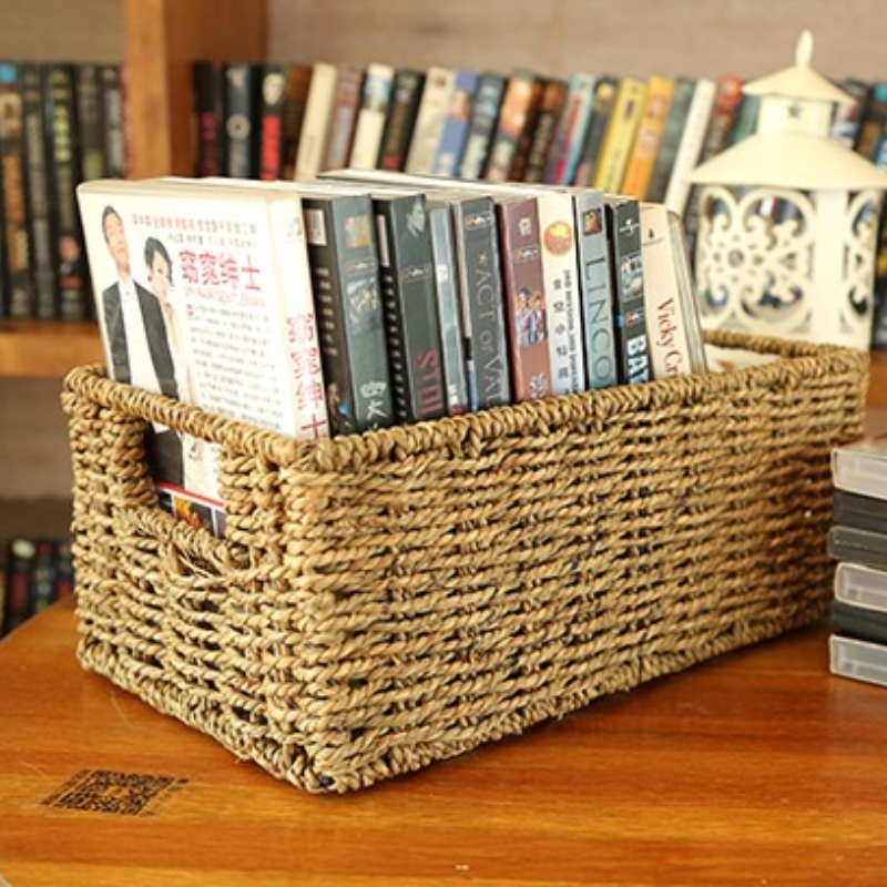 裏地付きシーグラス寝室収納バスケット