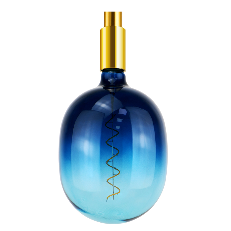 T 180卵グラデーション青美しい色と形状LEDスパイラルフィラメント電球