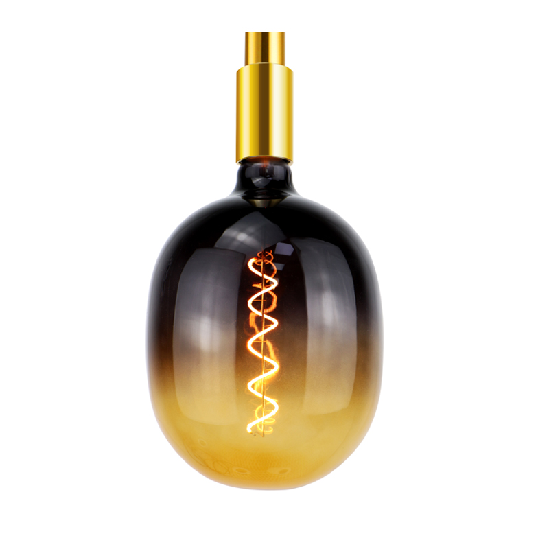 花瓶スパイラルダークイエロー4ワット省エネ140 mmファッションフィラメントランタン電球