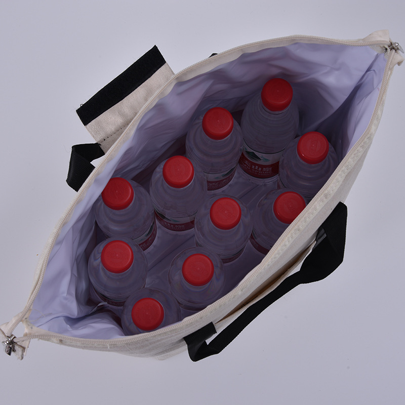 SGC39ジップヘビーデューティキャンバス折りたたみ式断熱ショッピング食料品クーラーバッグ冷凍シーフード用