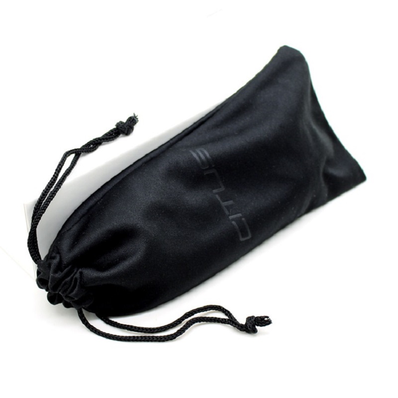 マイクロファイバーカスタムロゴソフトサングラスポーチバッグブラックドローストリングマイクロファイバー眼鏡バッグ