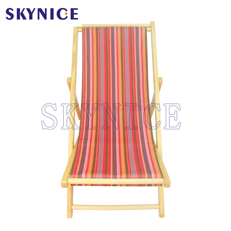 屋外の木の折り畳み式のビーチスリング椅子