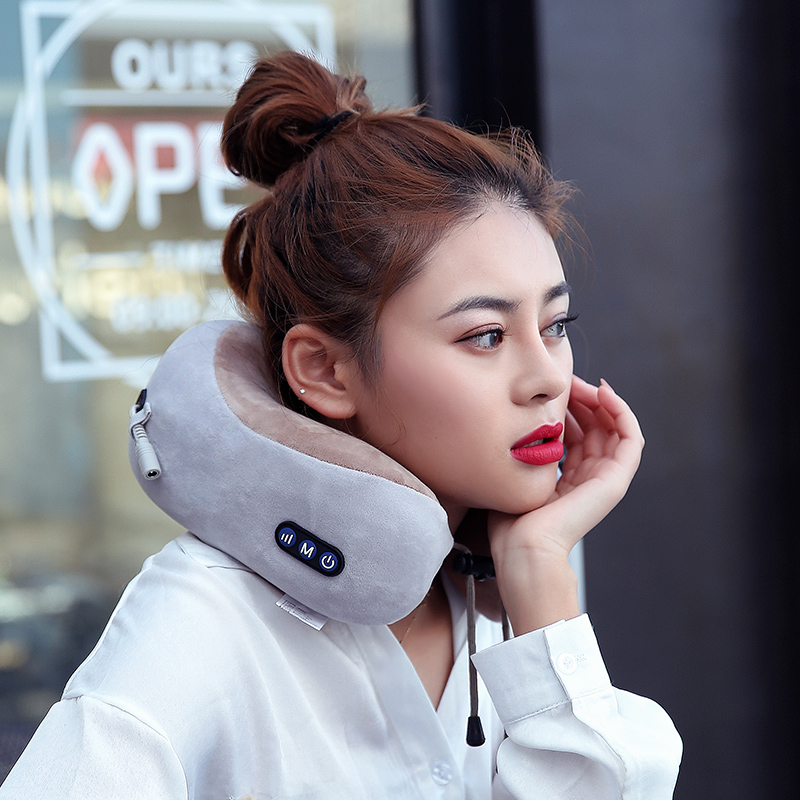 U字型マッサージピロー低反発ネックトラベルマッサージピローネックマッサージャー