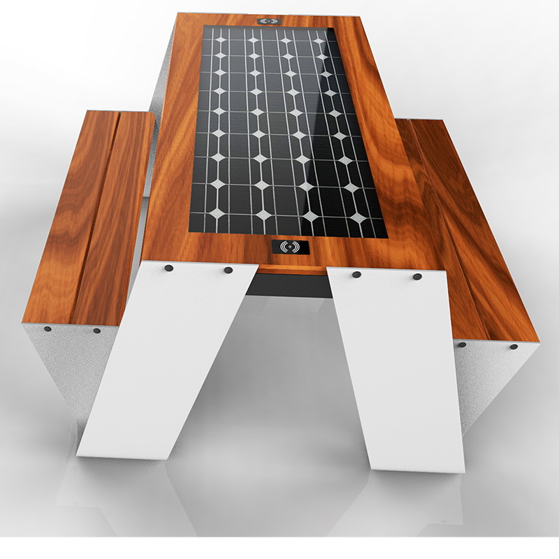 ソーラー電話充電とWiFi無料スマート木製ピクニックテーブル