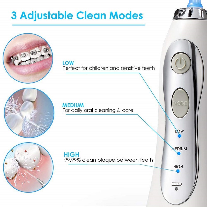 H2ofloss水フロッサプロフェッショナルコードレス歯科口腔洗浄器-歯のクリーニング、300ml貯水池の家と旅行（HF-5）のためのポータブルおよび充電式IPX7防水水フロッシング
