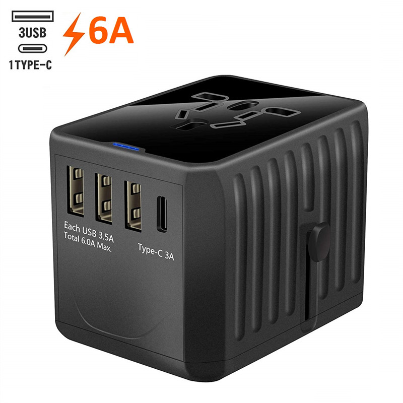 RRTRAVEL International Travel Adapter Universal Power Adapter Worldwide Worldwide All in One 4 USB with Electrical Plug Perfect for European US、EU、UK、AU 160ヶ国