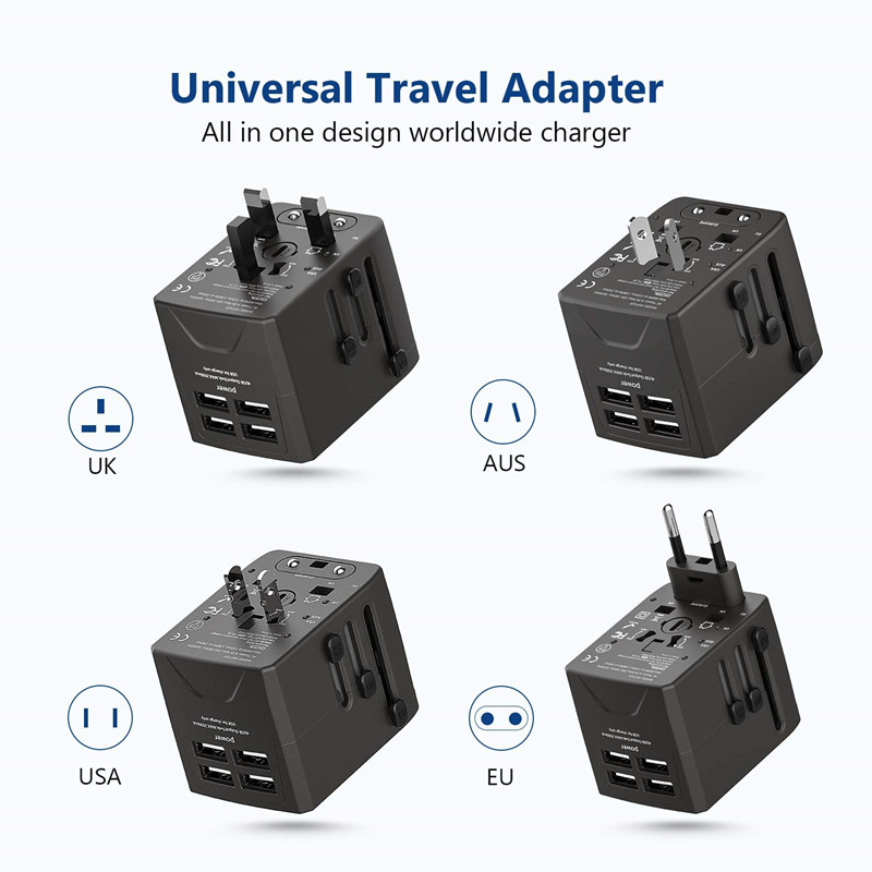 RRTravel Power Plug Adapter -国際旅行－150の国のための4つのUSBポート－220ボルトのアダプター－タイプ・G
