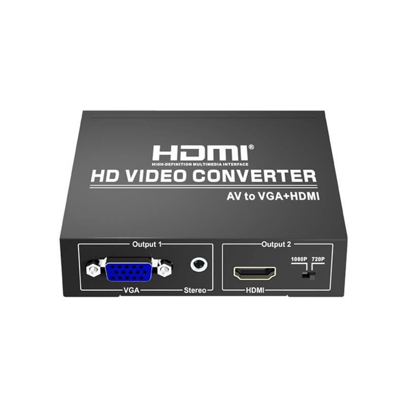 AV-VGA + HDMIコンバーターアップスケーラー720P / 1080P