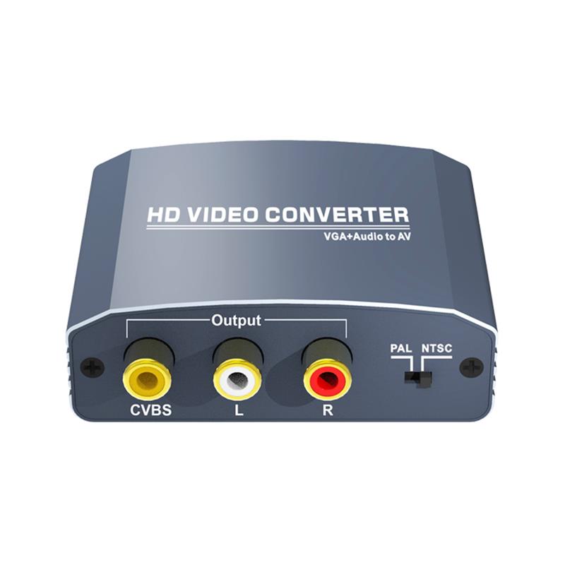 VGA + Stereo Audio to AV Converter Support 1080P