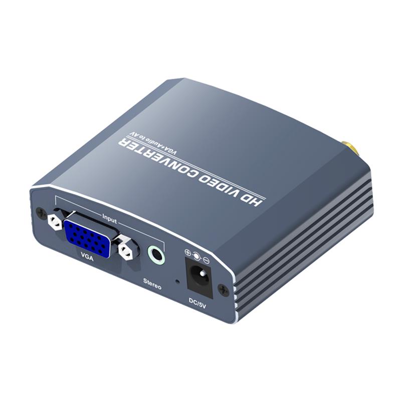 VGA + Stereo Audio to AV Converter Support 1080P