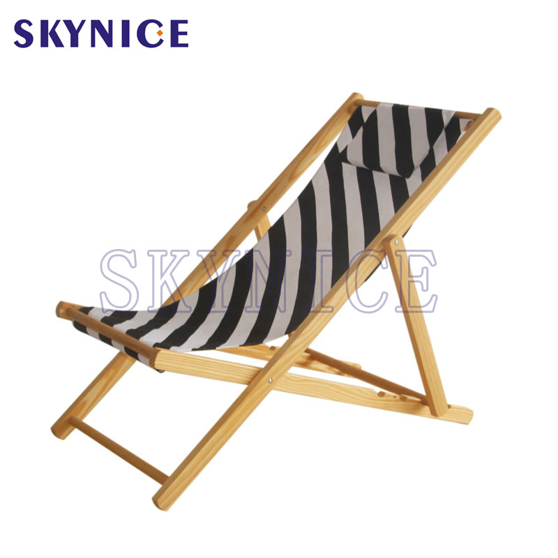 ビンテージ木製ビーチ折り畳み芝生椅子