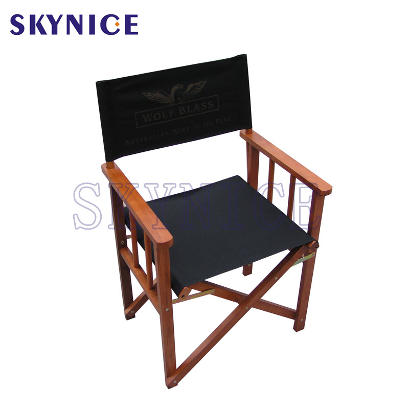 ホット販売カスタムロゴ折り畳み式キャンバス木製ディレクター椅子