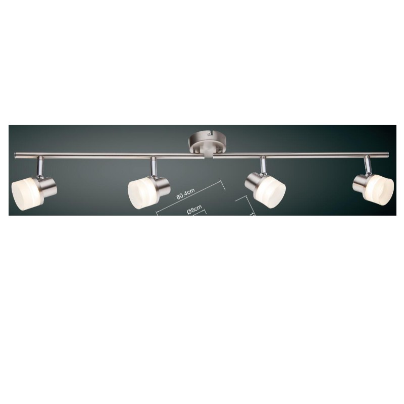 高電圧LEDスポットライト4、シリンダープラスチックシェード付き