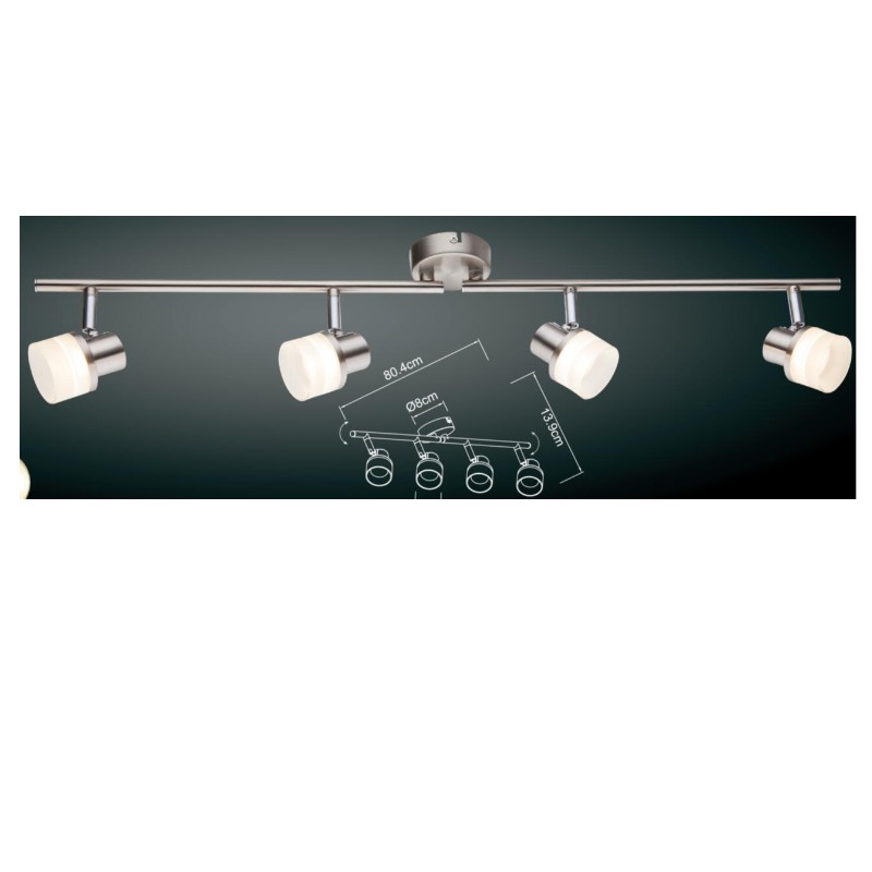 高電圧LEDスポットライト4、シリンダープラスチックシェード付き