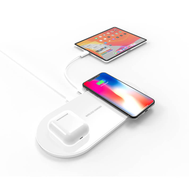 デュアルワイヤレス充電パッド（iPhoneまたはAndroid電話用）