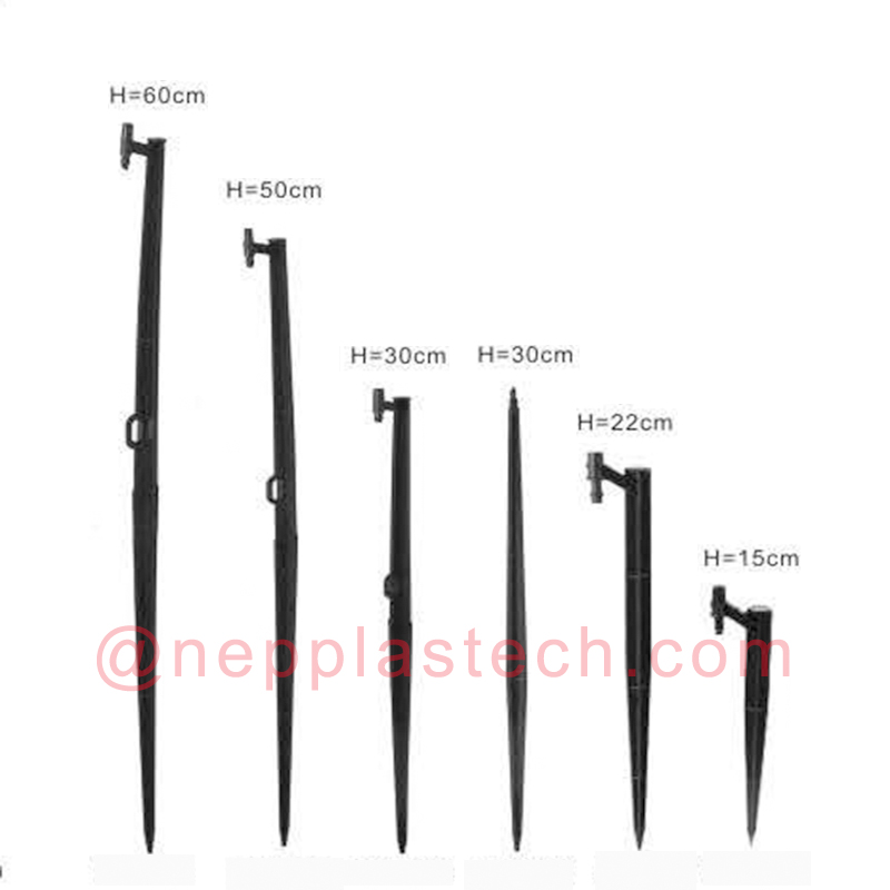 ソーラー灌漑システムアクセサリー15mmから60mmの黒いマイクロスプリンクラージェット杭