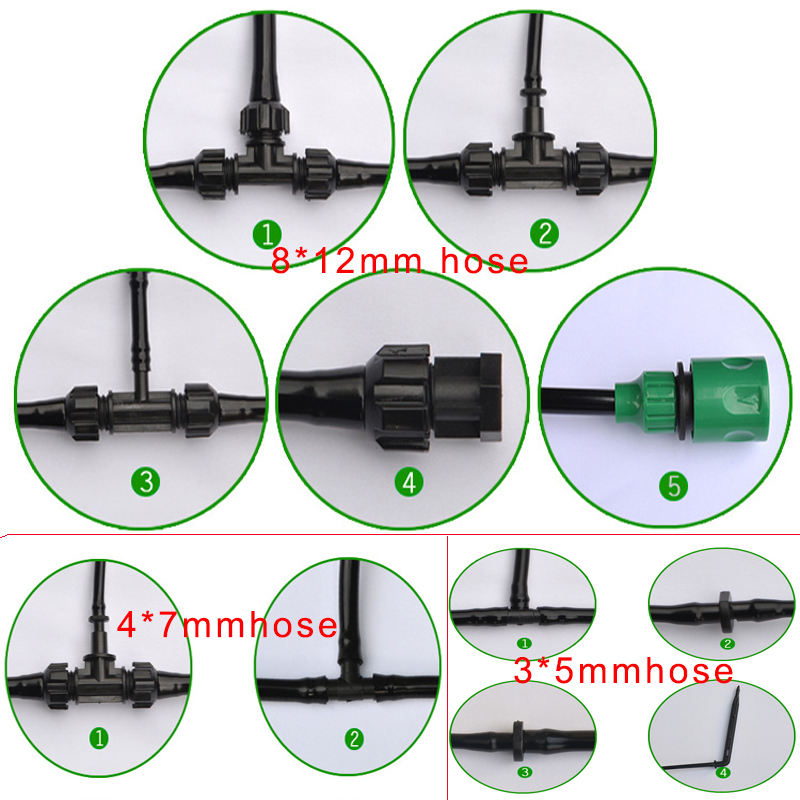 太陽atuo潅漑システム4 * 7 mmの拡張PVCホースマイクロspinkler管アセンブリ
