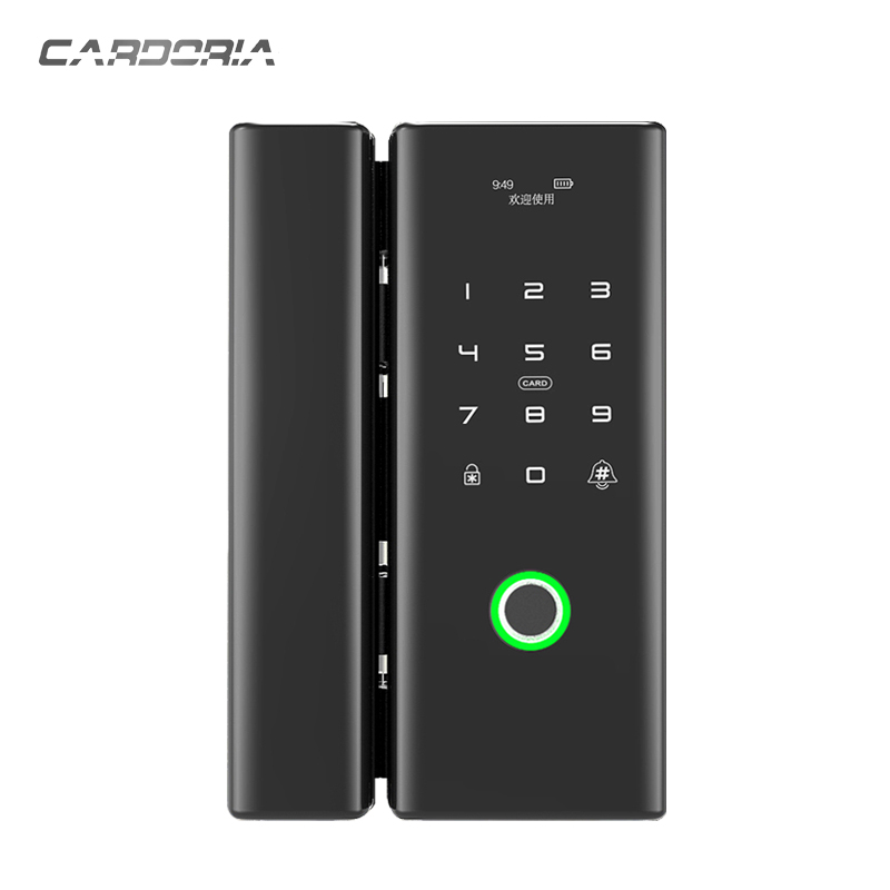 掘削無料サポートBluetooth＆指紋＆コード＆カード4つの方法でロック解除、無料のスマートガラスドアロックを配線